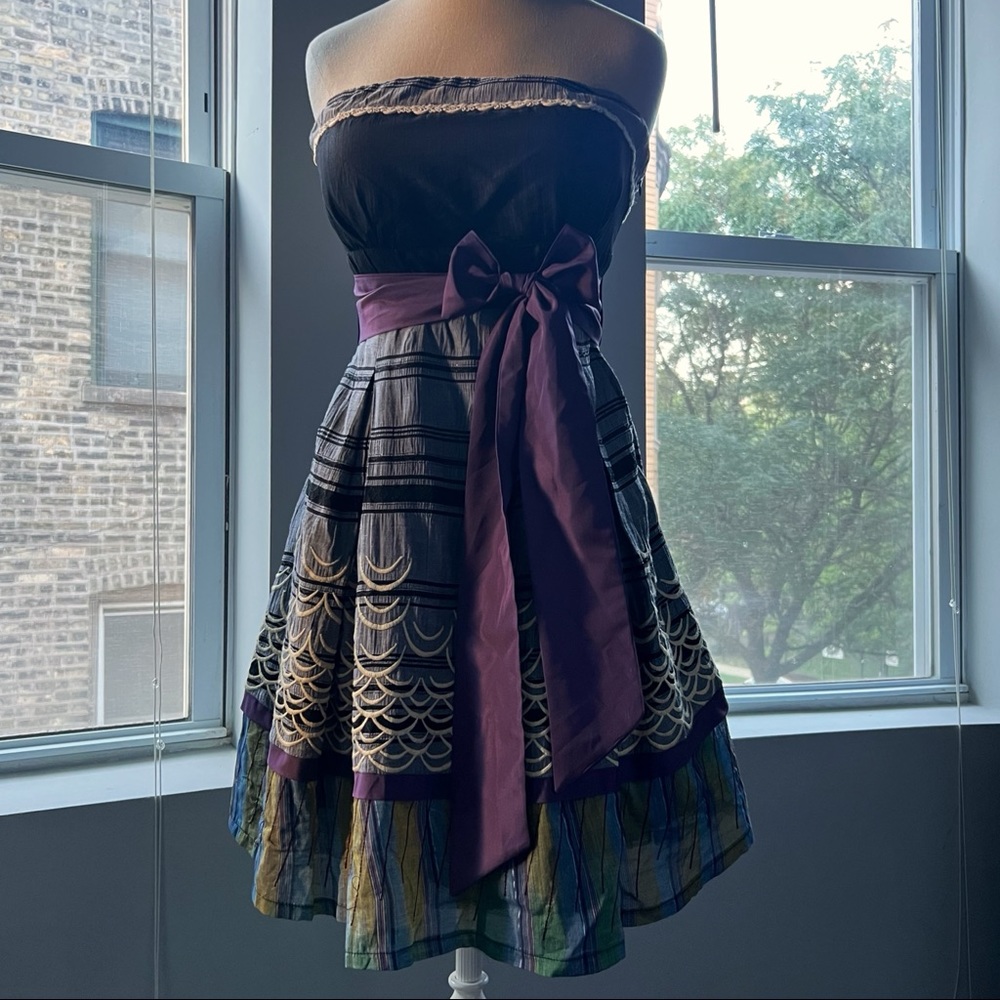 Strapless Dress with Tie Belt